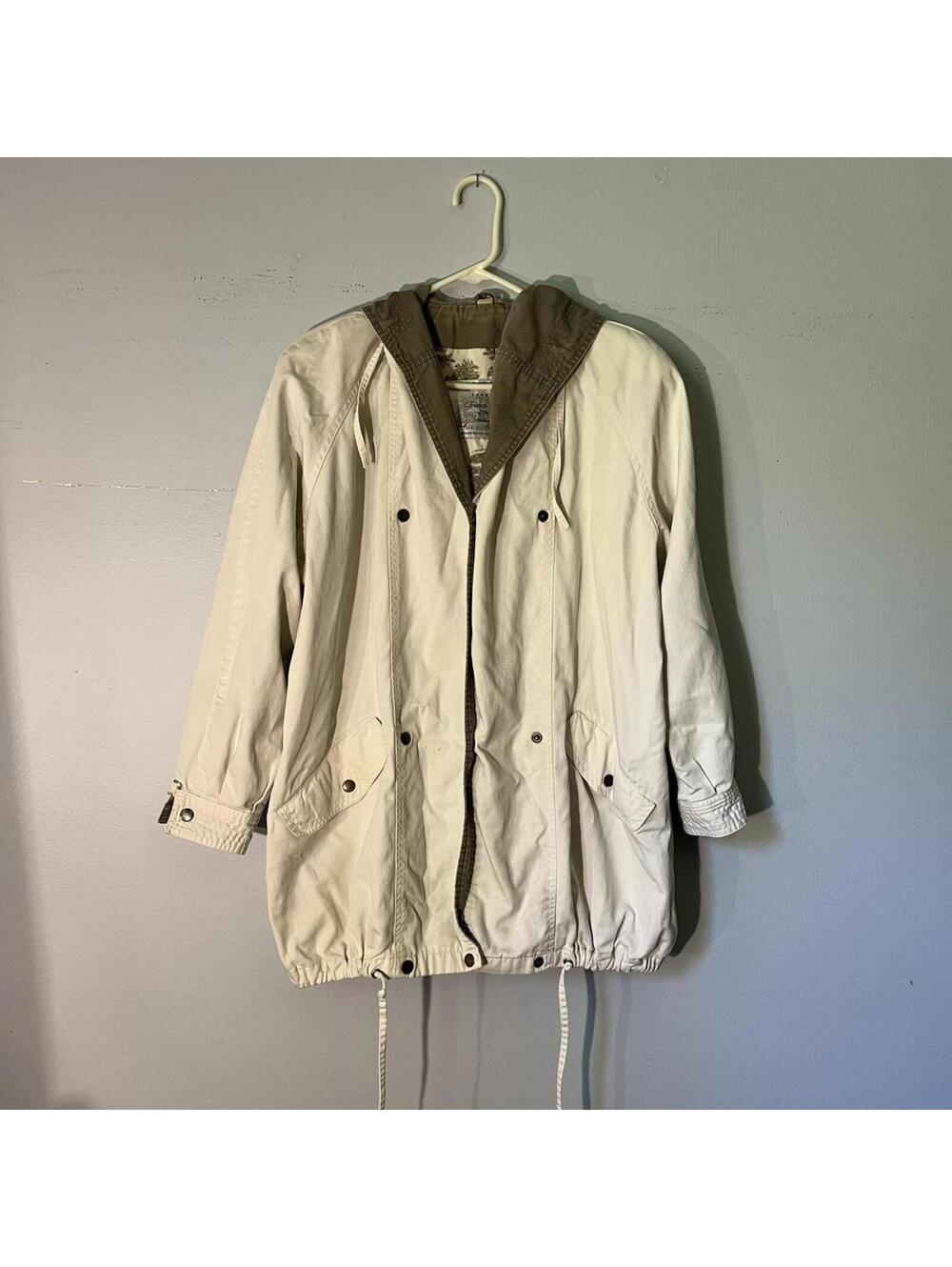 vintage off white Express French Country cream trench coat